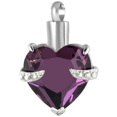 Purple Colored Heart Gem Pendant 