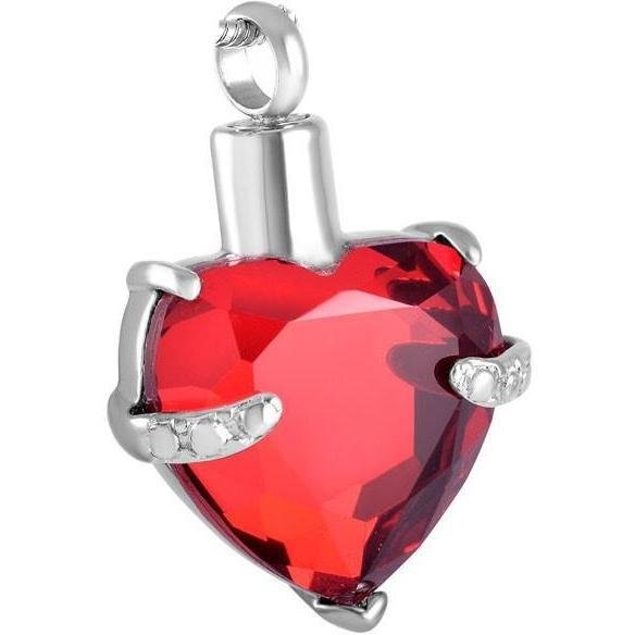 Red Colored Heart Gem Pendant 