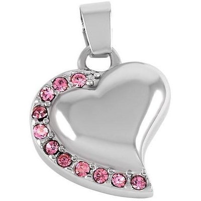 Breast Cancer Heart Pendant