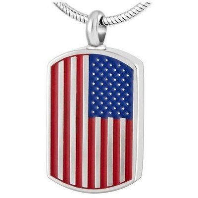 Military U.S. Flag Dog Tag Pendant