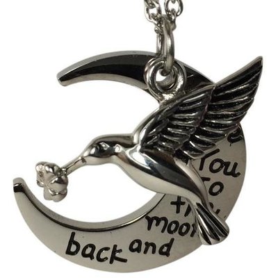 I Love You To The Moon & Back Hummingbird Pendant