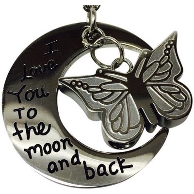 I Love You To The Moon & Back Butterfly Pendant