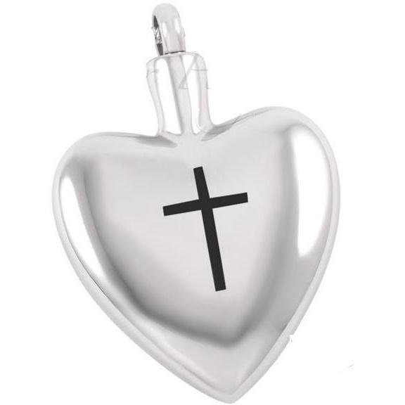 Simple Cross Heart Pendant