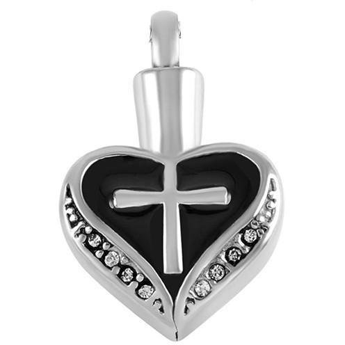 Black Heart Cross Pendant