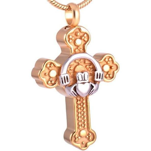 Gold Plated Catholic Cross Stainless Steel Pendant